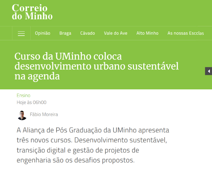 Curso da UMinho coloca desenvolvimento urbano sustentável na agenda